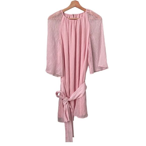 House of Harlow 1960 x Revolve Pink Sheer Tie Waist Mini Dress in Size Medium - Picture 4 of 8